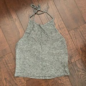 Brandy Melville Grey Halter Crop Top